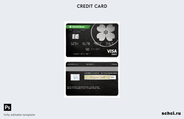 цифровая загрузка шаблона карты Visa Центрального банка США